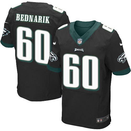 Men's Elite Chuck Bednarik Nike Jersey Black Alternate - #60 NFL Philadelphia Eagles